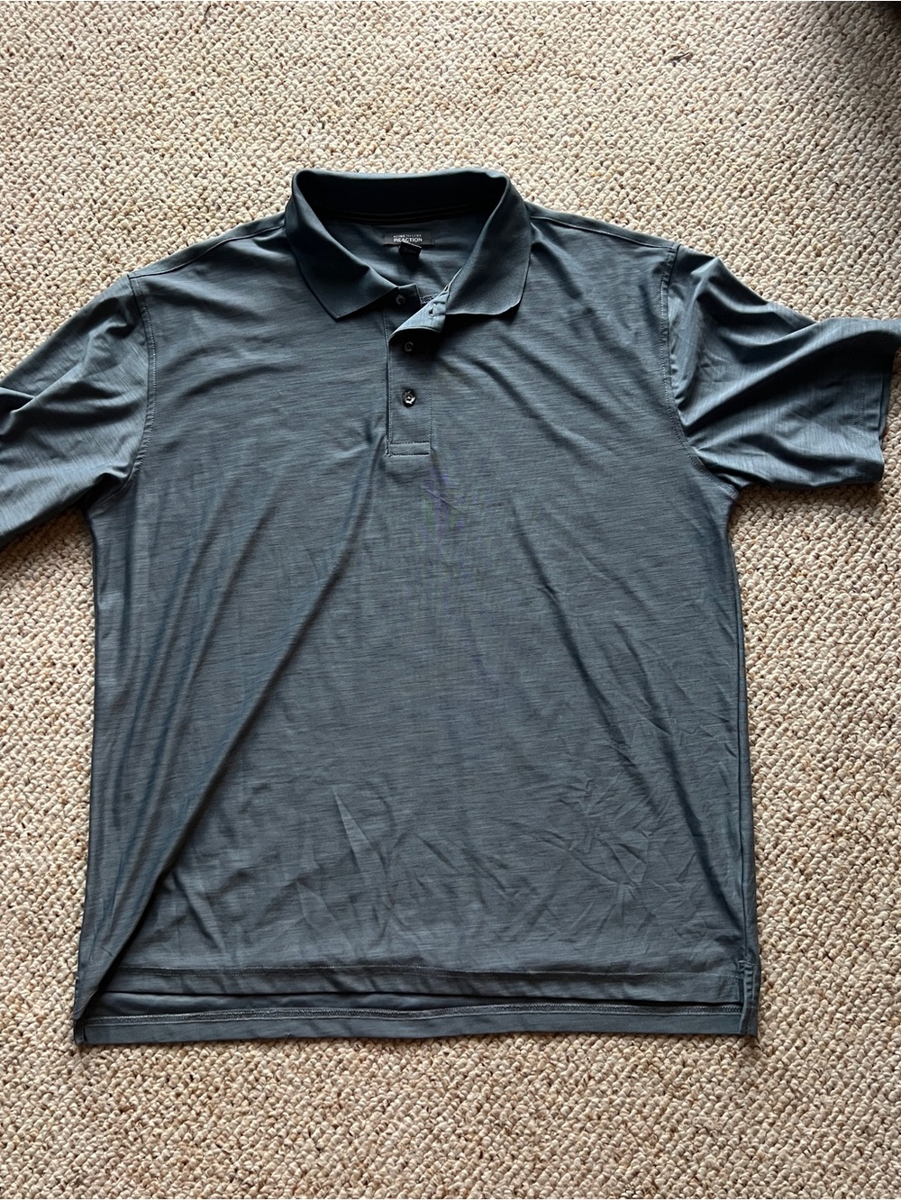 Kenneth Cole Reaction Large Gray Blue Heathered Polo Shirt